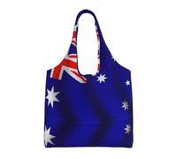 SDEGTHO Australian Flag Economical One-Shoulder Bags, Lightweight Reusable Grocery Shopping Cloth Bags, Suitable For Gift, Black, One Size