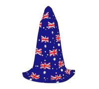 SDEGTHO Australian Flag Halloween Party Costume Hooded Cape For Teens Witch Vampire Wizard Masquerade Ball Cosplay Gear