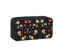 SDEGTHO Autumn Beautiful Floral Printed Spacious Pencil Bag, Oxford Cloth Pen Pouch Holds 50+, for Students Artists Writers