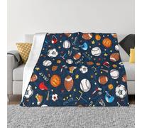 SDEGTHO Baseball Basketball Football Hockey Printing Ultra Soft Micro Fleece Anti Pilling Flannel Sofa Blanket For Camping Travel