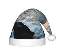 SDEGTHO Beach Maui Hawaii Sunset Sea Waves Clouds Kids Santa Hat Red Santa Comfortable Christmas For Children Holiday Xmas