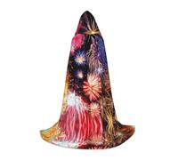 SDEGTHO Beautiful Fireworks Halloween Party Costume Hooded Cape For Teens Witch Vampire Wizard Masquerade Ball Cosplay Gear