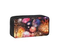 SDEGTHO Beautiful Fireworks Printed Spacious Pencil Bag, Oxford Cloth Pen Pouch Holds 50+, for Students Artists Writers