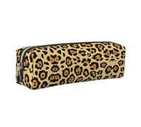 SDEGTHO Beautiful Leopard Print Leather Pencil Case for Students, Stylish Printed Zippered Pouch for School Supplies, Back-to-School Season Essentials