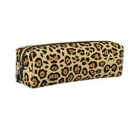 SDEGTHO Beautiful Leopard Print Leather Pencil Case for Students, Stylish Printed Zippered Pouch for School Supplies, Back-to-School Season Essentials