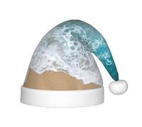 SDEGTHO Beautiful Ocean Waves Kids Santa Hat Red Santa Comfortable Christmas For Children Holiday Xmas