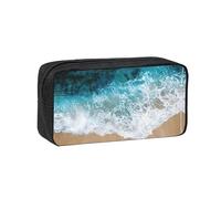 SDEGTHO Beautiful Ocean Waves Printed Spacious Pencil Bag, Oxford Cloth Pen Pouch Holds 50+, for Students Artists Writers