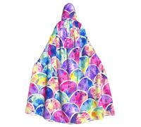SDEGTHO Beautiful Rainbow Colors Mermaid Gothic Robe Wizard Cloak Adult Long Cape For Masquerade Medieval Halloween Costume