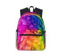 SDEGTHO Beautiful Rainbow Flowers Chrysanthemums Printed Casual Backpack Spacious Rucksack With Multi Pockets For Travel Outdoor Activities