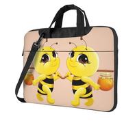SDEGTHO Bee Flying Print Multi-Pocket Laptop Bag Shoulder Crossbody Case Shockproof Computer Briefcase For Sports