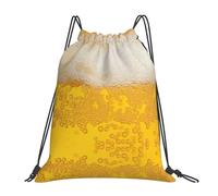 SDEGTHO Beer Foam Printed Drawstring Backpack Gym Bag, Lightweight Water-Resistant Sports Backpack For Men Women, Yoga, Running, Workout