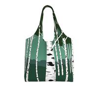 SDEGTHO Birch Trees Economical One-Shoulder Bags, Lightweight Reusable Grocery Shopping Cloth Bags, Suitable For Gift, Black, One Size