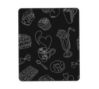 SDEGTHO Black Afternoon Tea Large Gaming Mouse Pad Desk Mat, Non-Slip Rubber Base, Stitched Edges, Water-Resistant, For Gamer