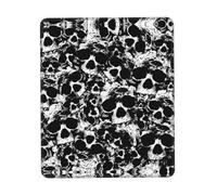 SDEGTHO Black And White Human Skull Large Gaming Mouse Pad Desk Mat, Non-Slip Rubber Base, Stitched Edges, Water-Resistant, For Gamer