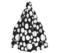 SDEGTHO Black And White Polka Dot Gothic Robe Wizard Cloak Adult Long Cape For Masquerade Medieval Halloween Costume