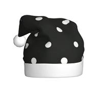 SDEGTHO Black And White Polka Dot Printing 1 Pcs Christmas Knitted Santa Hats Elf Hat Crochet Christmas Beanie Xmas Party Caps For Adults Women Men