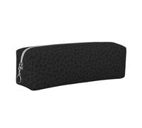 SDEGTHO Black Leopard Pattern Printed Leather Zipper Pencil Case for Students, Multi Purpose Pen Pouch for Kids Small Makeup Bag for Pens, Pencils, Markers