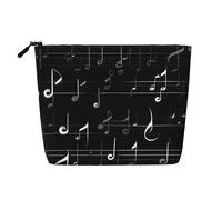 SDEGTHO Black Music Notes Versatile Travel Bag Makeup Bag Large Capacity Cosmetic Pouch Zipper Bag Toiletry Bag, Black, One Size