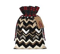 SDEGTHO Black White Tan Zigzag 1pcs Durable Material Tote Bag 8.3 * 11.8in With Drawstring Choice For Halloween Stylish Gift