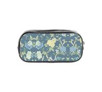 SDEGTHO Blue and Yellow Flowers Printed See-Through Pencil Case, Large Capacity Single Compartment, Protective Storage for Pens