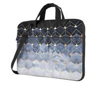 SDEGTHO Blue Hexagons And Diamonds Print Multi-Pocket Laptop Bag Shoulder Crossbody Case Shockproof Computer Briefcase For Sports