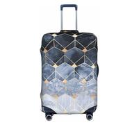 SDEGTHO Blue Hexagons and Diamonds Printing Elastic Suitcase Cover Dust Proof Scratch Resistant Fits Central Handle Luggage for Trips
