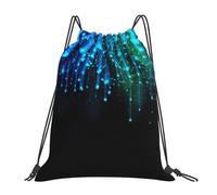 SDEGTHO Blue Line Printed Lightweight Drawstring Gym Bag, Waterproof Sports Sackpack Foldable Backpack For Travel, Hiking, Beach, School Or Daily Use