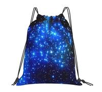 SDEGTHO Blue Shining Stars Printed Drawstring Backpack Gym Bag, Lightweight Water-Resistant Sports Backpack For Men Women, Yoga, Running, Workout