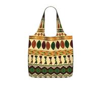SDEGTHO Bohemia Style Traditional African Pattern Printed Foldable Shopping Bag Reusable, Large Capacity Tote for Grocery, Travel and Commuting