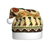 SDEGTHO Bohemia Style Traditional African Pattern Printing 1 Pcs Christmas Knitted Santa Hats Elf Hat Crochet Christmas Beanie Xmas Party Caps For Adults Women Men