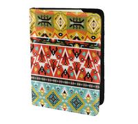 SDEGTHO Bohemian Feather Printing Passport Holder Cover Wallet Cowhide Card Case Travel Must Have Accessories for Women Men