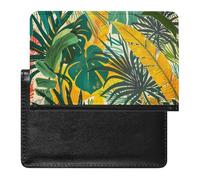 SDEGTHO Bold Gold Teal Jungle Travel Document Protector Sleeve, Passport Holder Cover for International Trips and Vacations