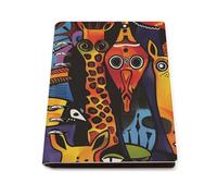 SDEGTHO Bold MultiColor Animal Lays Flat A5 Notebook, Refillable Leather Journal for Daily Organizer, Business Notes