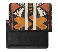 SDEGTHO Bold Orange Beige Stripe Travel Document Protector Sleeve, Passport Holder Cover for International Trips and Vacations