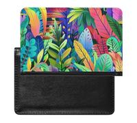 SDEGTHO Bold Pink Teal Jungle Travel Document Protector Sleeve, Passport Holder Cover for International Trips and Vacations