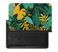 SDEGTHO Bold Teal Yellow Jungle Travel Document Protector Sleeve, Passport Holder Cover for International Trips and Vacations
