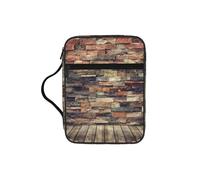 SDEGTHO Brick Wall Fashion Printed Bible Carrying Pouch Waterproof Oxford Bag with Organizer Pockets for Students & Adults
