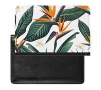 SDEGTHO Bright Orange Green Jungle Travel Document Protector Sleeve, Passport Holder Cover for International Trips and Vacations