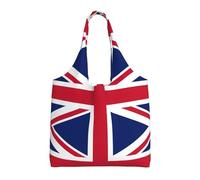 SDEGTHO British Flag Economical One-Shoulder Bags, Lightweight Reusable Grocery Shopping Cloth Bags, Suitable For Gift, Black, One Size