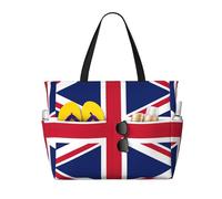 SDEGTHO British Flag Large Capacity Foldable Tote Bag Women Beach Tote Bag Handbag Gym Bag Travel Shopping Bag, Black, One Size