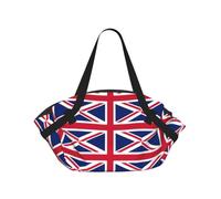 SDEGTHO British flag Stylish Printed Round Picnic Blanket Tote, 2-in-1 Waterproof Mat for Camping & Outdoor Activities