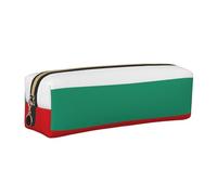 SDEGTHO Bulgarian Flag Printed Leather Zipper Pencil Case for Students, Multi Purpose Pen Pouch for Kids Small Makeup Bag for Pens, Pencils, Markers