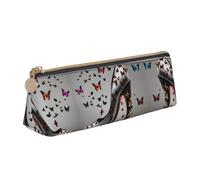 SDEGTHO Butterfly High Heel Fashion Triangular Leather Zipper Pencil Pouch With Large Storage Capacity Pencil Pouch, White, One Size, Art Deco