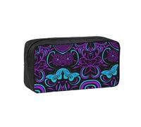 SDEGTHO Butterfly on Beautiful Flower Printed Spacious Pencil Bag, Oxford Cloth Pen Pouch Holds 50+, for Students Artists Writers
