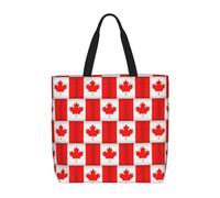 SDEGTHO Canadian Flag Polyester Tote Bag For Everybody With Inner Pockets, Laptop Bag With Zipper For Work Travel., Black, One Size
