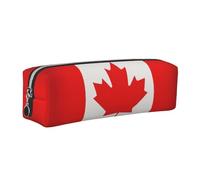 SDEGTHO Canadian Flag Printed Leather Zipper Pencil Case for Students, Multi Purpose Pen Pouch for Kids Small Makeup Bag for Pens, Pencils, Markers