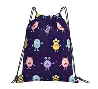 SDEGTHO Cartoon Colorful Monster Printed Lightweight Drawstring Gym Bag, Waterproof Sports Sackpack Foldable Backpack For Travel, Hiking, Beach, School Or Daily Use