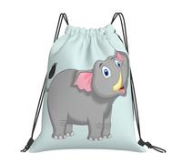 SDEGTHO Cartoon Elephant Printed Drawstring Backpack Gym Bag, Lightweight Water-Resistant Sports Backpack For Men Women, Yoga, Running, Workout