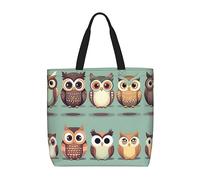 SDEGTHO Cartoon Owls Cute Polyester Tote Bag For Everybody With Inner Pockets, Laptop Bag With Zipper For Work Travel., Black, One Size