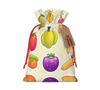 SDEGTHO Cartoon Vegetable Fruits 1pcs Durable Material Tote Bag 8.3x11.8in With Drawstring Choice For Halloween Stylish Gift